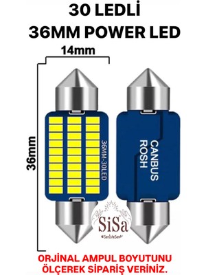 Sisa 36MM Sofit LED C5W Canbus Tavan Plaka Ampul 1 TAKIM