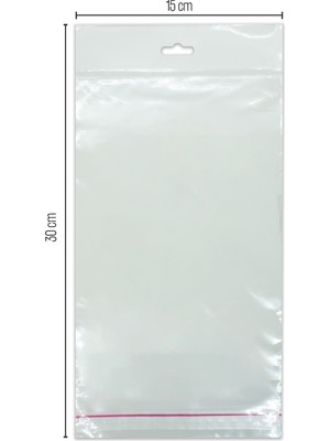 15*30 Sedefli Askılı (Askı Kısmı Beyaz) Bantlı OPP (Parlak-Şeffaf) Jelatin 100 Adet