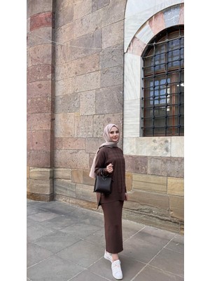 Nuss 1350 Kazayağı Desenli Takım Kahve