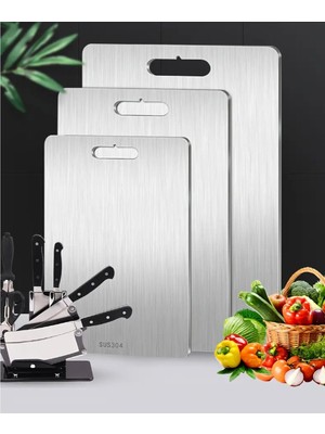 3'lü Paslanmaz Çelik Kesme Tahtası Seti