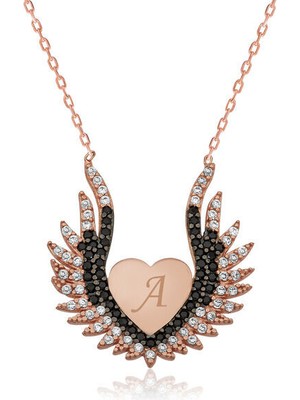 Kalp Melek Kanadı 925 Ayar Gümüş Kolye