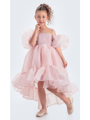 Fırfırlı Prenses Kız Çocuk Abiye Elbise Özel Gün ve Davet Elbisesi