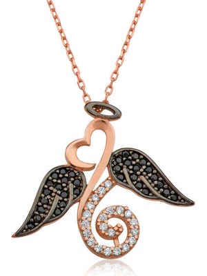 Melek Kalp 925 Ayar Gümüş Kolye