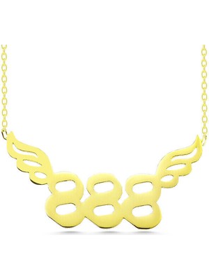 Şans 888 Melek Kanatlı Melek Sayısı  925 Ayar Gümüş Kolye