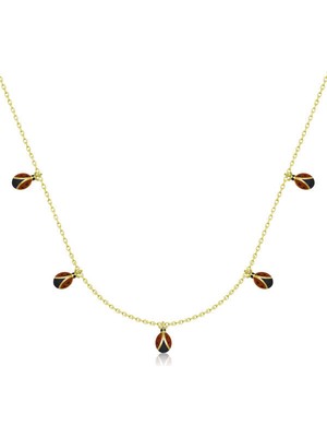 Ugur Böcegi Şans 925 Ayar Gümüş Kadın Kolye