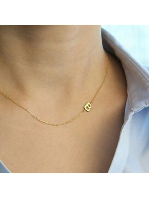 B Harfi 925 Ayar Gümüş Kadın Kolye