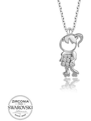  Taşlı Çocuk 925 Ayar Gümüş Kolye