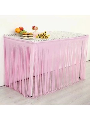 Nedi 75X275 cm Funko Saçak Masa Süsü Pembe 275P