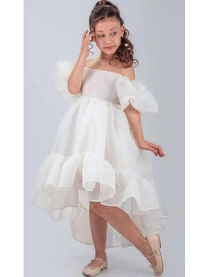 Fırfırlı Prenses Kız Çocuk Abiye Elbise Özel Gün ve Davet Elbisesi