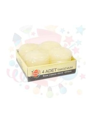 Nedi 4x4 cm Takoz Mum 4"lü Krem 11384