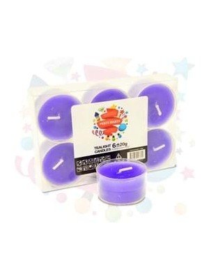 Nedi 20 gr Tea-Lıght Kokulu Mum 6"lı Mor 11382
