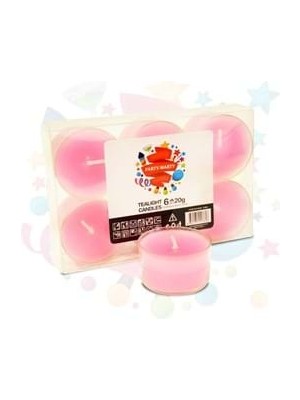 Nedi 20 gr Tea-Lıght Kokulu Mum 6"lı Pembe 11381