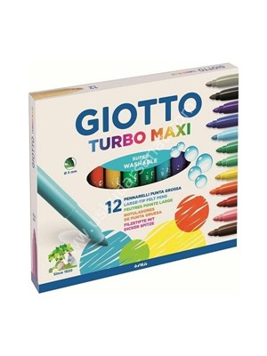 Gıotto Turbo Maxi Jumbo Keçeli Boya Kalemi 12 Renk 454000