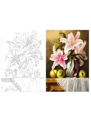Aka Sanat 35X50 Çizilmiş Tuval Natürmort ÇÇK3550005