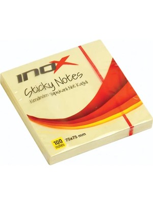 Inox 75X75 Yapışkanlı Not Kağıdı Şeffaf Sarı 50 Yp 09643