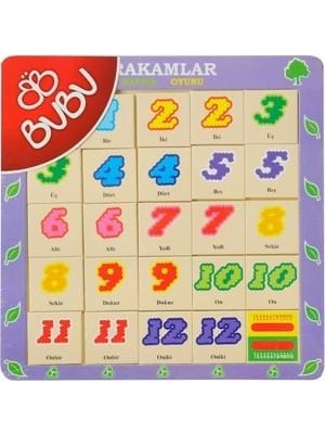 Bubu 30X30 Ahşap Puzzle Hafıza Oyunu Sayılar BUBU-AP0061