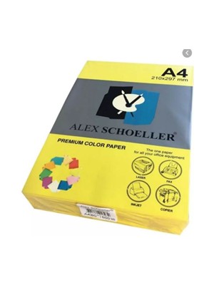 Alex Schoeller A4 75 gr Renkli Fotokopi Kağıdı 500"LÜ Fosforlu Sarı ALX-763