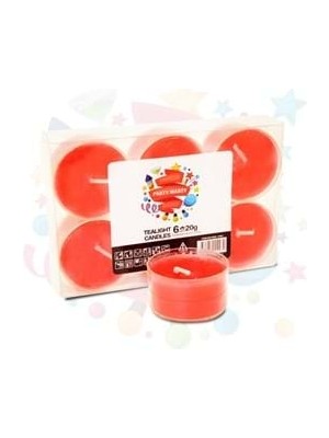 Nedi 20 gr Tea-Lıght Kokulu Mum 6"lı Kırmızı 11297