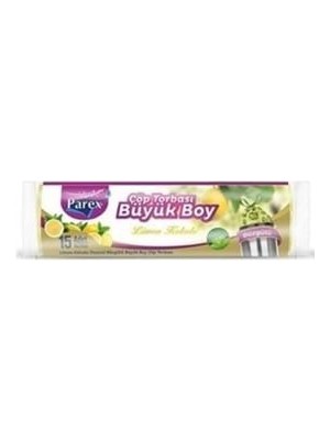 Parex 65X70 Büzgülü Büyük Boy Limon Kokulu Çöp Poşeti 10"lu 1909363