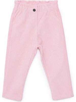 Hellobaby Kız Bebek Kadife Pantolon Düğmeli Reçme Paça