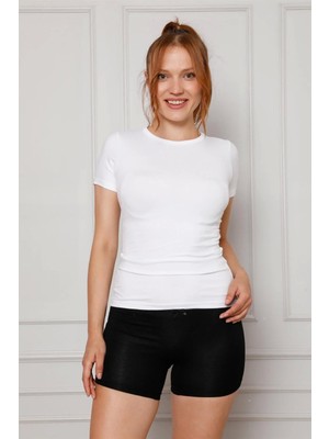 Moda Kadın Penye Boxer Siyah