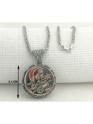 Tutaste Jewellery Ay Yıldız Hilal Bozkurt Kral Zincir 925 Ayar Gümüş Erkek Kolye