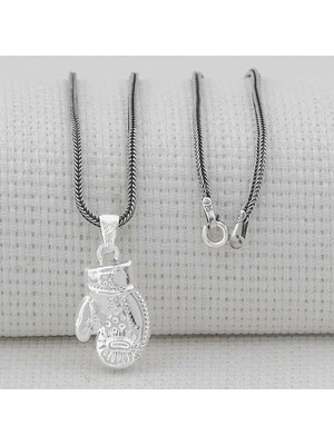 Tutaste Jewellery Boks Eldiveni Ucu Küçük 925 Ayar Gümüş Erkek Kolye