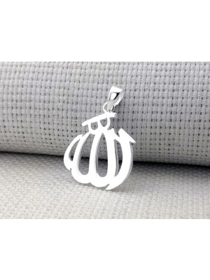 Tutaste Jewellery Allah Yazılı Büyük Boy 925 Ayar Gümüş Erkek Kolye Ucu