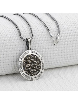 Tutaste Jewellery Özel Ismi Azam Duası 925 Ayar Gümüş Erkek Kolye
