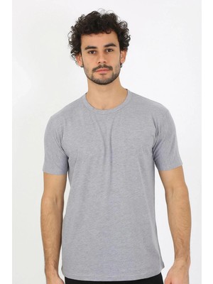 Moda Erkek Sıfır Yaka Gri Penye Atlet