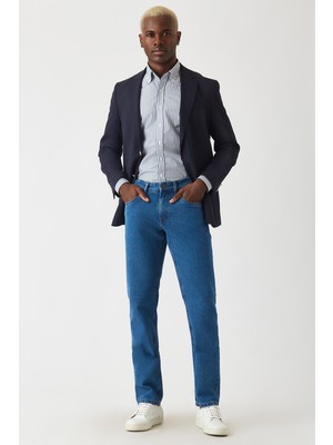Bisse 5 Cepli Mavi Jean Erkek Pantolon PNJ22K22204_D35