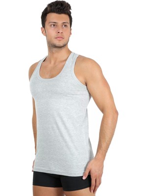 Moda Erkek Penye Atlet Gri