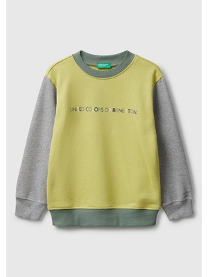 Benetton Erkek Bebek Sarı Sweatshırt 3J70G10JY-25K-010