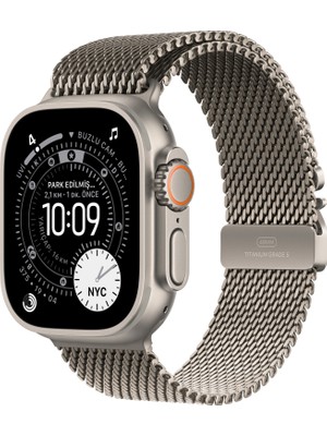 Apple Watch Ultra 3 Gps + Cellular, 49 mm Natürel Titanyum Kasa ve Natürel titanyum Milano loop - Küçük boy