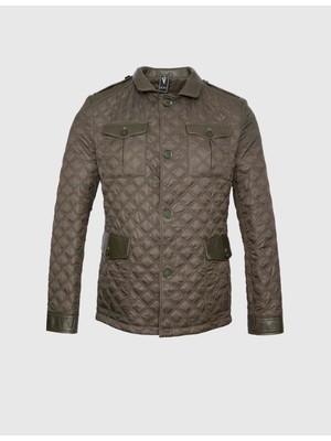 Rivne Hakiki Deri Erkek Haki Mont