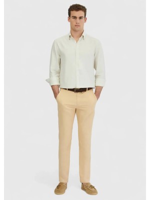 Safran Düz Dokuma Jogging Fit Casual Pamuk Karışımlı Pantolon