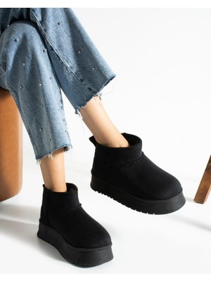 Neon Shoes Kadın Süet Içi Tüylü Yüksek Kalın Taban Kışlık Dışarı Botu & Bootie