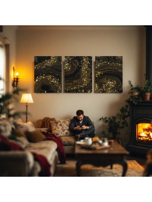 Cozy Co:temperli Cam Üçlü Set Tablo, Tablo, Üçlü Tablo, Uv Baskı, Cam Tablo, 3’lü Set, CUT005