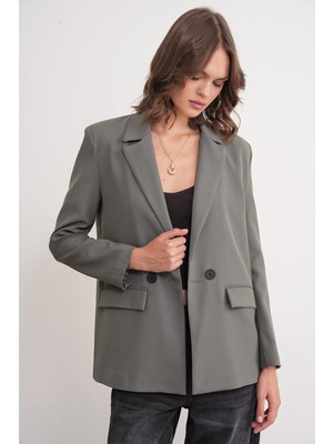 4516 Kadın Bezayağı Blazer Ceket Haki