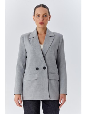 4516 Kadın Bezayağı Blazer Ceket Gri