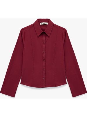 Pamuklu Uzun Kollu Slim Fit Düğmeli Klasik Yaka Gömlek