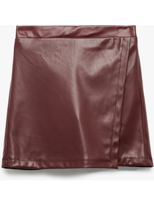 Suni Deri Şort Etek