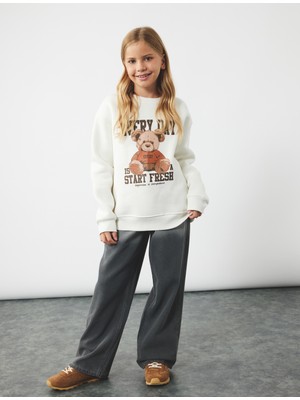 Pamuklu Cepli Wide Leg Jean Pantolon