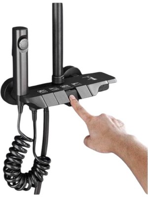 Piyano Robot Duş Seti Yağmur Tepe Banyo Pirinç