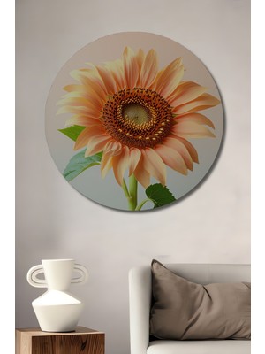 Pastel Tonlarda Ayçiçeği Yağlı Boya Görünümlü Sanat Ev/işyeri/ofis/salon Ahşap Dekoratif Tablo