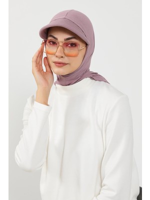 Aisha's Design Siperlik ve Kapatıcı Özellikli Penye Kadın Hazır Bone,B-88P,Lila