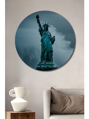 Özgürlük Heykeli Modern Sanat Dekoratif Ahşap Ev/işyeri/ofis Yuvarlak Tablo