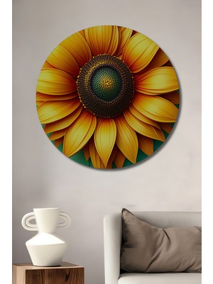 Turuncu Rüyası Yağlı Boya Görünümlü Ayçiçeği Modern Sanat Dekoratif Ahşap Ev/işyeri/ofis Tablo