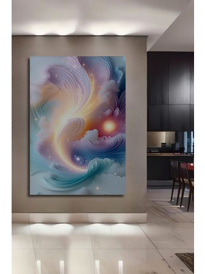 Işıltılı Bulutların Modern Sanat Dansı Dekoratif Ahşap Ev/işyeri/ofis Kare Tablo