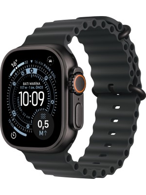 Apple Watch Ultra 3 Gps + Cellular, 49 mm Siyah Titanyum Kasa ve Siyah Ocean kordon